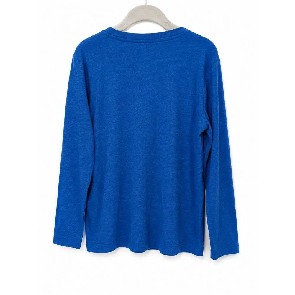 Old Navy Boys Long Sleeve Crewneck T-Shirt Size Small (6–7) Blue Cotton Blend